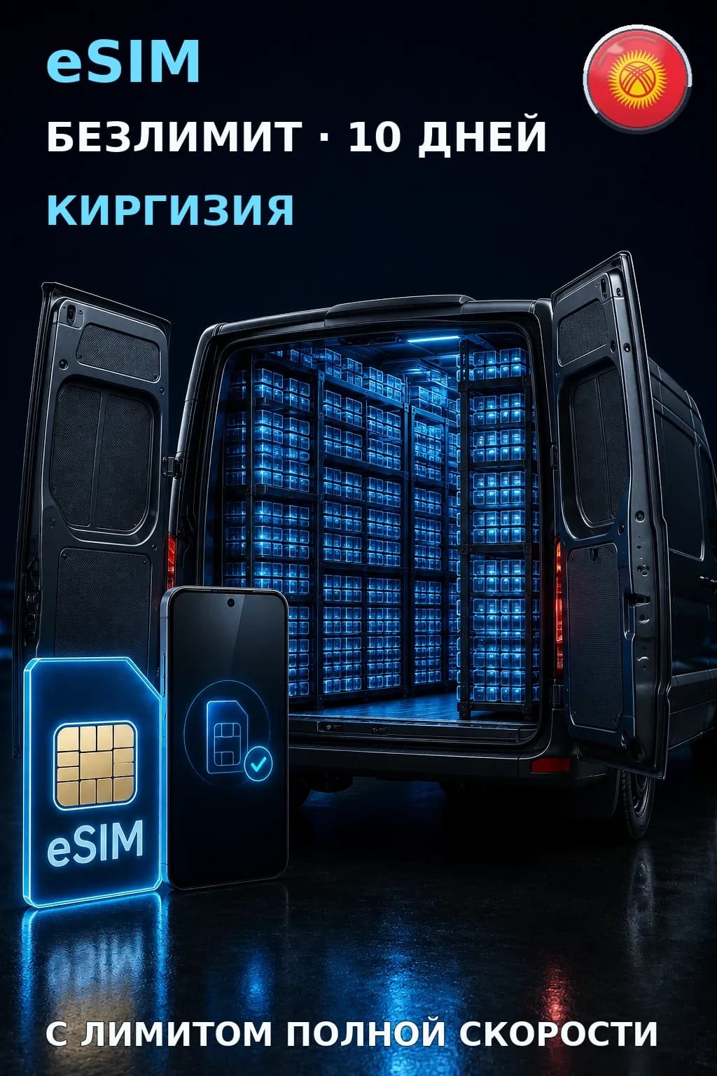 eSIM Киргизия — БЕЗЛИМИТ, 10 дней — интернет