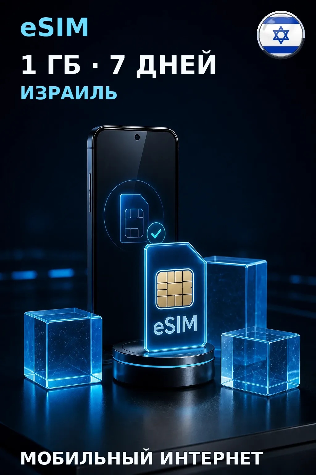 eSIM Израиль — 1 ГБ, 7 дней — интернет