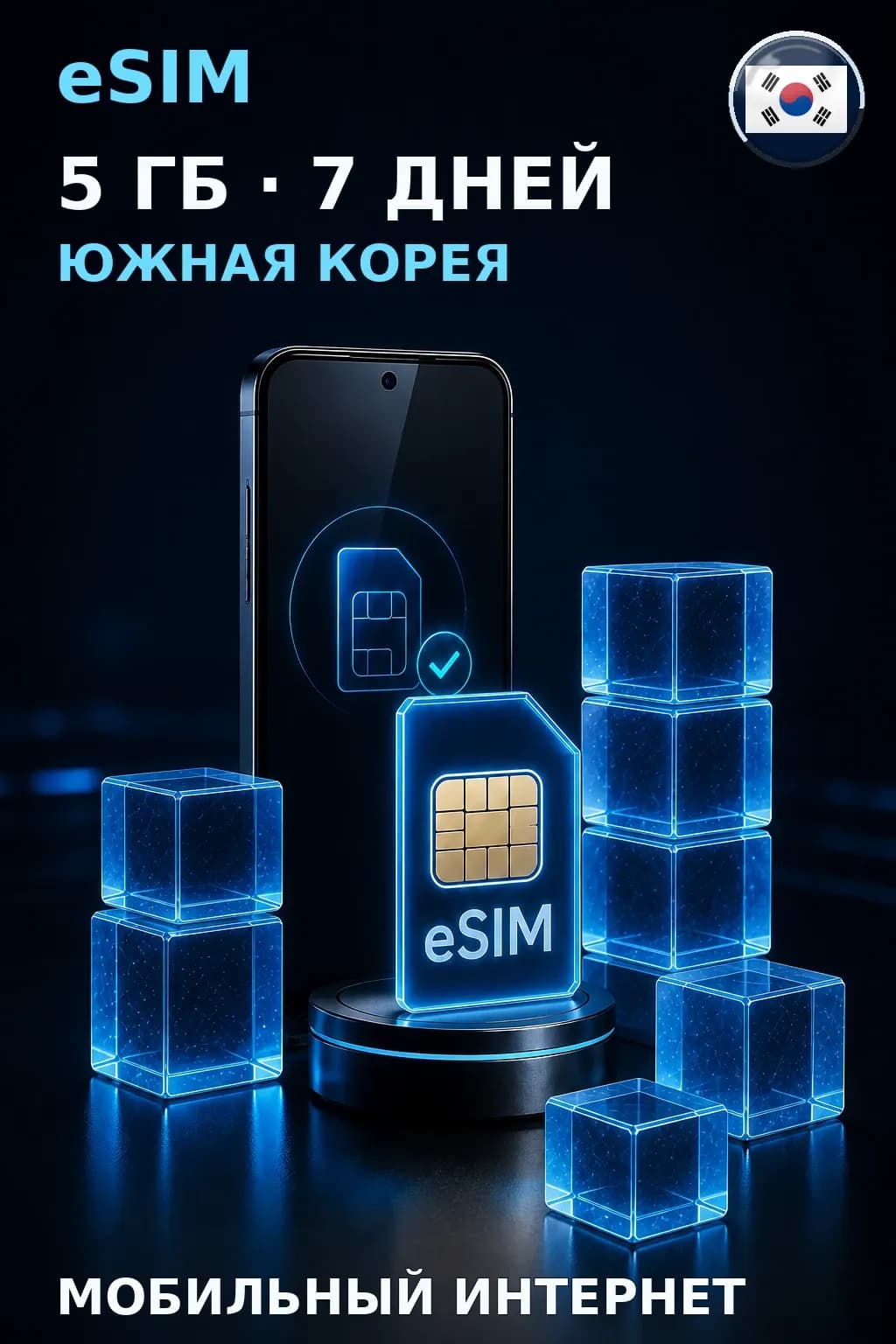 eSIM Южная Корея — 5 ГБ, 7 дней — интернет