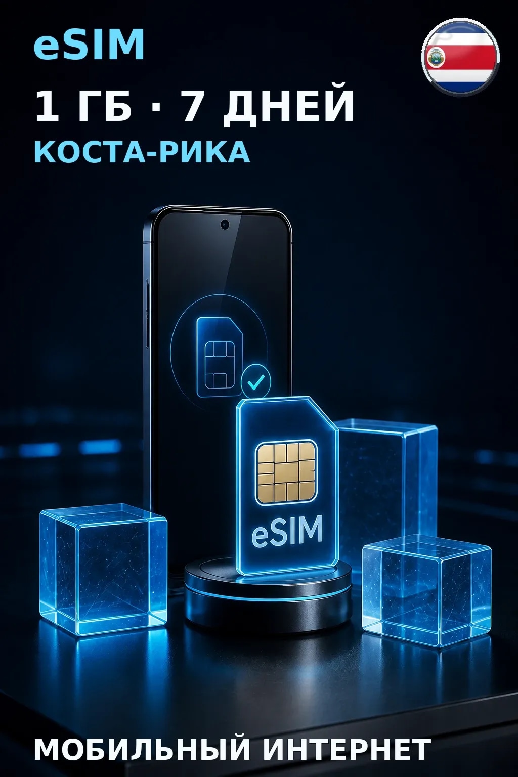 eSIM Коста-Рика — 1 ГБ, 7 дней — интернет
