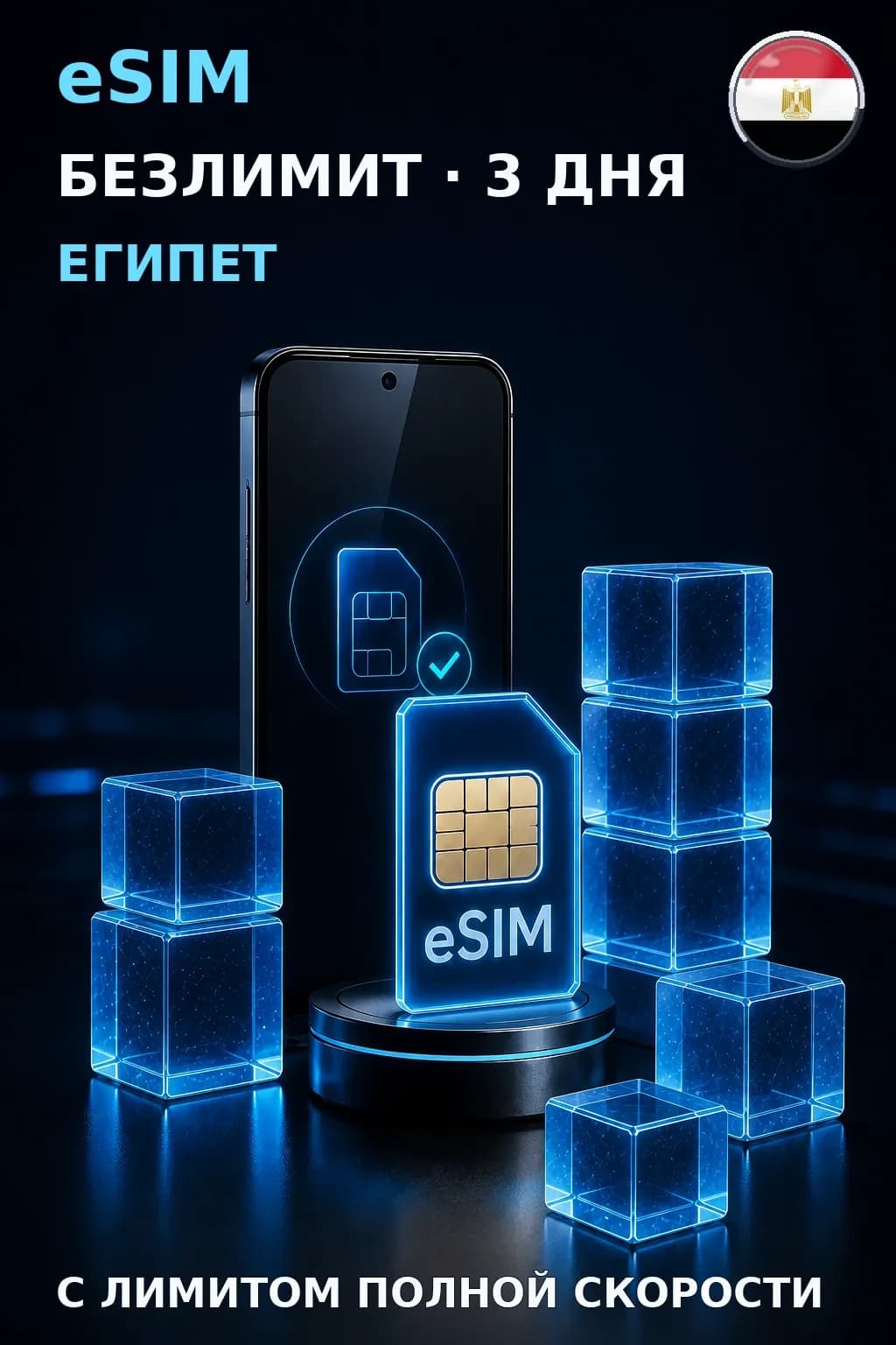 eSIM Египет — БЕЗЛИМИТ, 3 дня — интернет