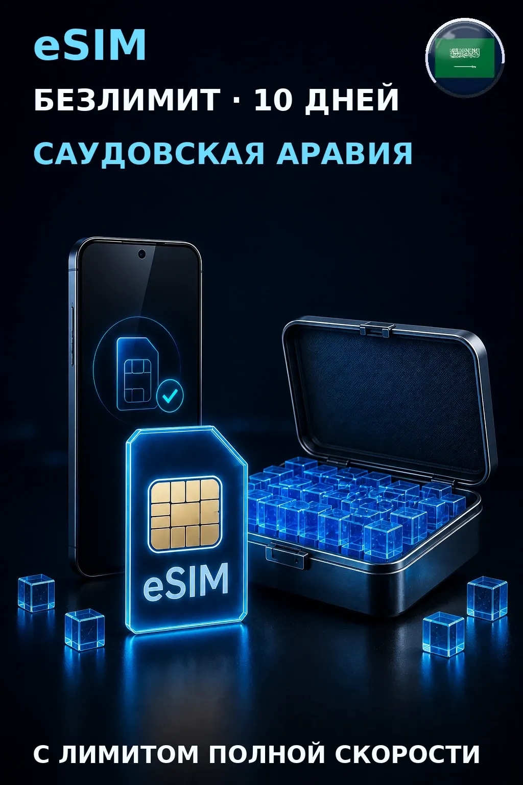 eSIM Саудовская Аравия — БЕЗЛИМИТ, 10 дней — интернет